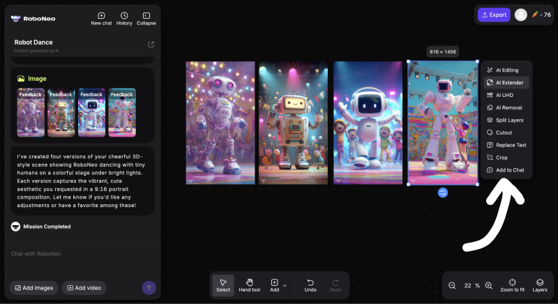 Image Generations and Roboneo AI's Built-In AI Tools